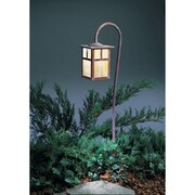 ARROYO CRAFTSMAN Low Voltage 6" Mission Fixture Without Overlay (Empty), Rustic Brown, Amber Mica Glass LV27-M6EM-RB